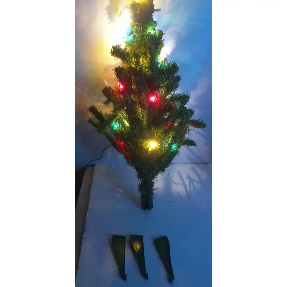 Vintage Silvestri Christmas Tree 2 Foot Lighted Mulitcolor With Base